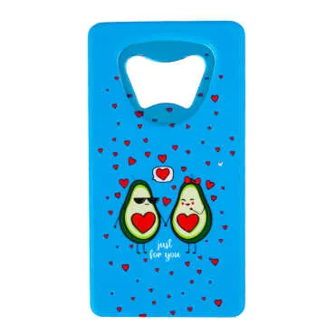 Avocado Themed UV Printed Rectangular Bottle Opener