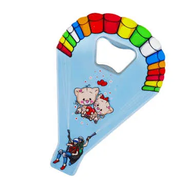 Teddy Bear Themed UV Printed Parachute Bottle Opener - Standart - 2