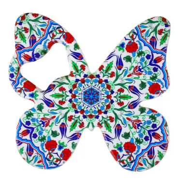 Mandala Temalı UV Baskılı Kelebek Açacak