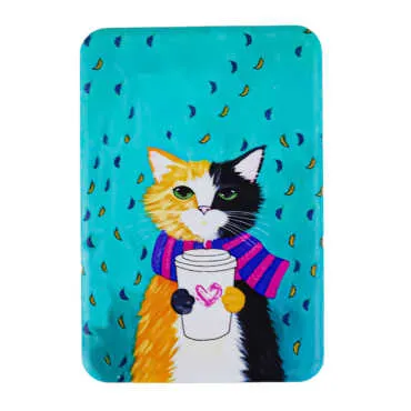 Cat Themed UV Printed Refrigerator Magnet 80x50 mm - Standart