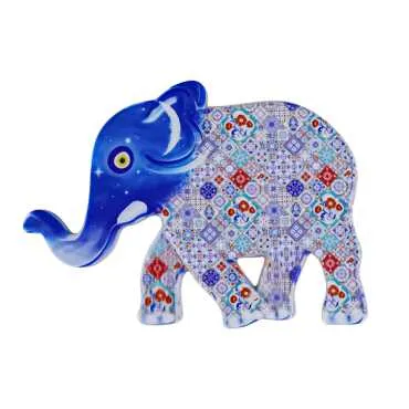Ceramic Themed UV Printed Elephant Shaped Refrigerator Magnet 86x62 mm