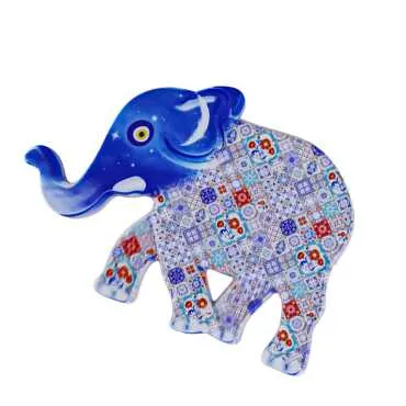 Ceramic Themed UV Printed Elephant Shaped Refrigerator Magnet 86x62 mm - Standart - 2