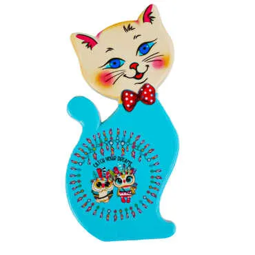 Baykuş Temalı Uv Baskılı Kedi Şekilli Magnet 43x87 mm