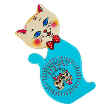 Owl Themed UV Printed Cat Shaped Refrigerator Magnet 43x87 mm - Standart - 2