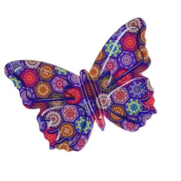 Mandala Temalı Uv Baskılı Kelebek Şekilli Magnet 80x58 mm - Standart - 2