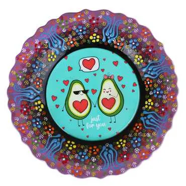Avocado Themed Myros Ceramic Picture Plate 18 cm - 3