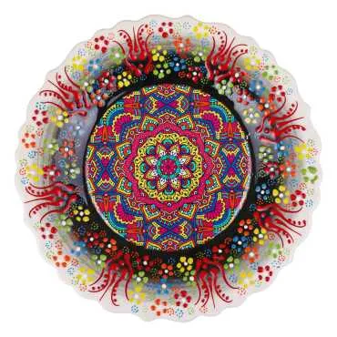 Mandala Themed Myros Ceramic Picture Plate 25 cm - 3