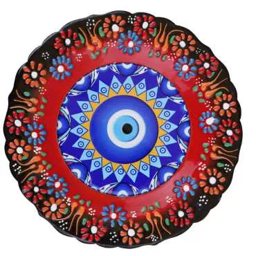 Nazar Themed Myros Ceramic Picture Plate 25 cm - 9