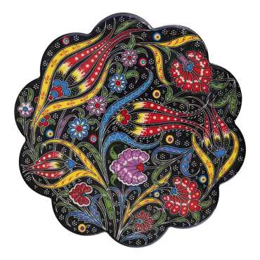Special Embossed Screen Printed Ceramic Daisy Trivet 180 mm - 3