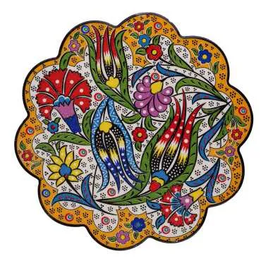 Special Embossed Screen Printed Ceramic Daisy Trivet 180 mm - 4