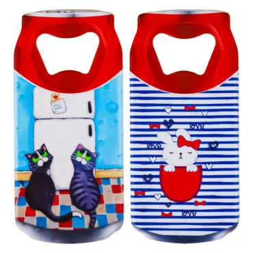 Cat Themed Myros Tin Bottle Opener Refrigerator Magnet 43x80 mm - 2