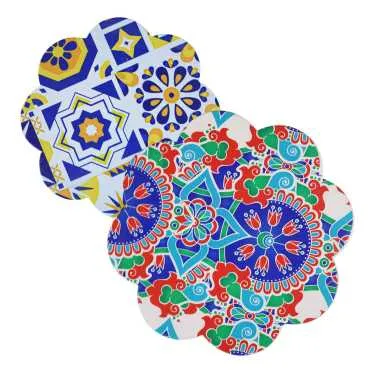 Mandala Themed UV Daisy Traditional Trivet 185 mm - 2
