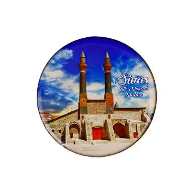 Sivas Themed Myros Round Refrigerator Magnet 67 mm - 4
