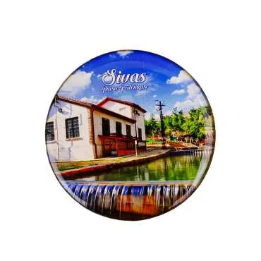 Sivas Themed Myros Round Refrigerator Magnet 67 mm - 10
