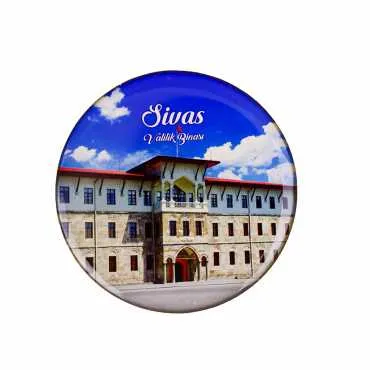 Sivas Themed Myros Round Refrigerator Magnet 67 mm - 12
