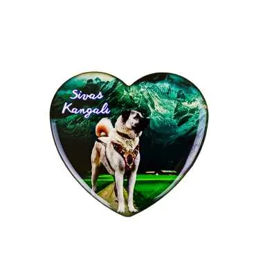 Sivas Themed Myros Heart Refrigerator Magnet 65x60 mm - 3