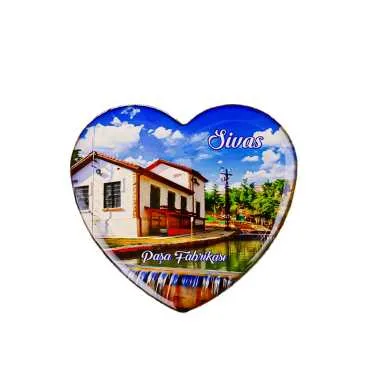 Sivas Themed Myros Heart Refrigerator Magnet 65x60 mm - 5