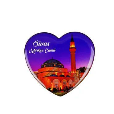 Sivas Themed Myros Heart Refrigerator Magnet 65x60 mm - 6
