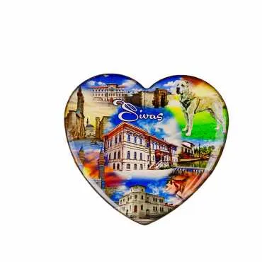 Sivas Themed Myros Heart Refrigerator Magnet 65x60 mm - 10