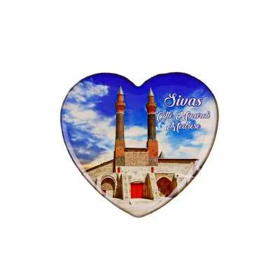 Sivas Themed Myros Heart Refrigerator Magnet 65x60 mm - 14