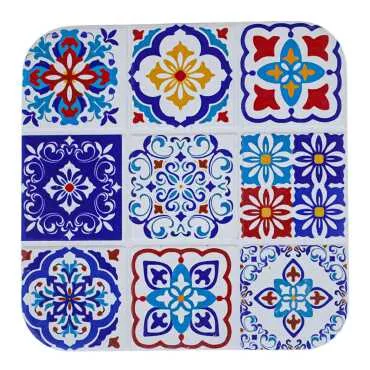 Mandala Temalı Uv Baskılı Kare Bardak Altlığı 80 Mm - 3