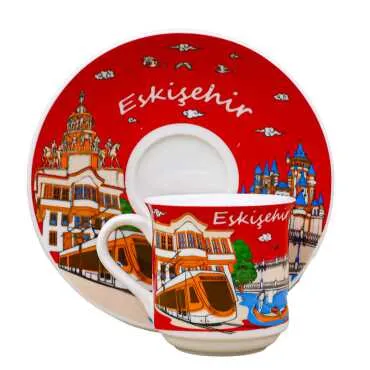 Eskişehir Themed Porcelain Coffee Set for Two
