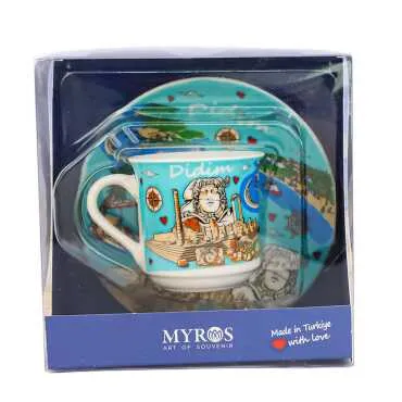 Didim Themed Single Porcelain Coffee Cup