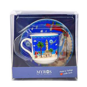 İzmir Themed Single Porcelain Coffee Cup
