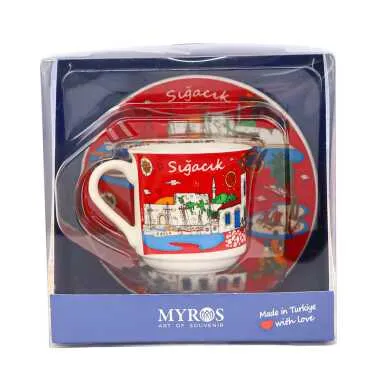 Sığacık Themed Single Porcelain Coffee Cup