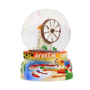 Ayvalık Region Themed Polyester Snow Globe 65 mm