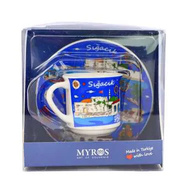 Sığacık Themed Single Porcelain Coffee Cup - 5