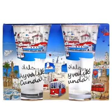 Wholesale Ayvalık Themed Beer Glass Set of 2