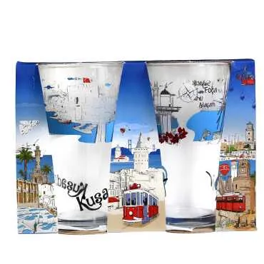 Wholesale Kuşadası Themed Beer Glass Set of 2