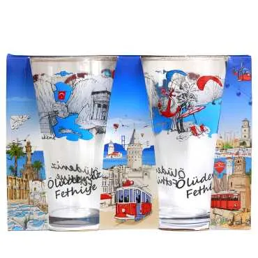 Wholesale Fethiye Themed Beer Glass Set of 2