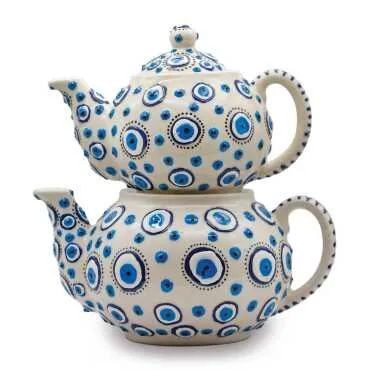 Evil Eye Themed Embossed Evil Eye Teapot Set