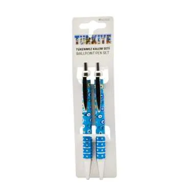 Nazar Themed Push Button Ballpoint Pen Set Duo
