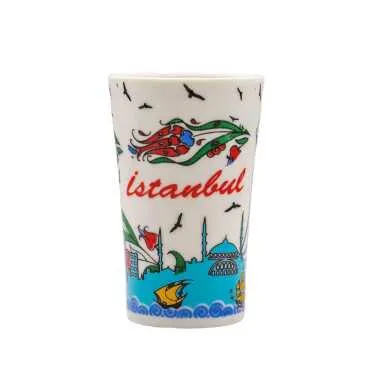 İstanbul Themed Porcelain Screen Print Shot Glass