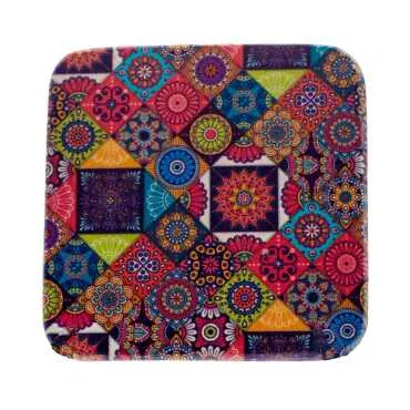 Mandala Themed UV Square Yoresel Coaster 97 mm