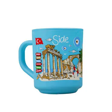 Side Themed Colored Glass Mug
