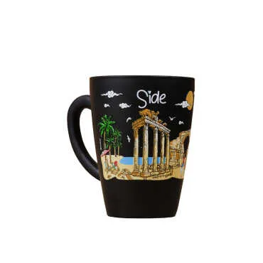 Wholesale Side Themed Oval Glass Mug 27 Cl - 4
