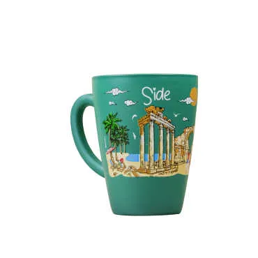 Wholesale Side Themed Oval Glass Mug 27 Cl - 6