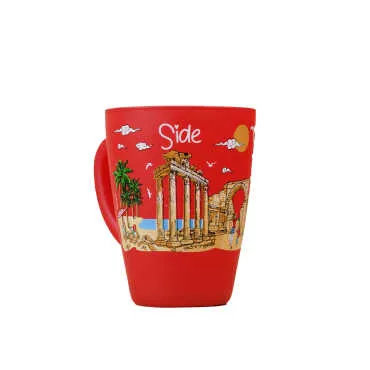 Wholesale Side Themed Oval Glass Mug 27 Cl - 8