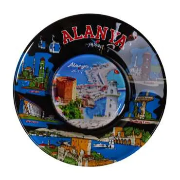 Toptan Alanya Temalı Cam Tabak 18 cm - Standart - 5