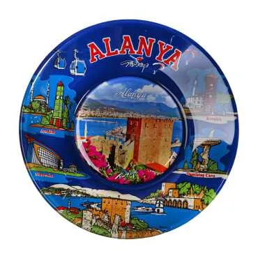 Toptan Alanya Temalı Cam Tabak 18 cm - Standart - 6