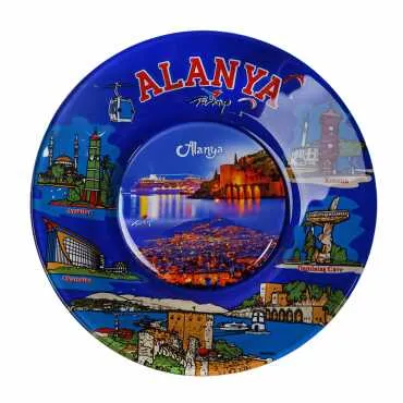 Alanya Themed Bespoke Printed Glass Plate 21 Cm