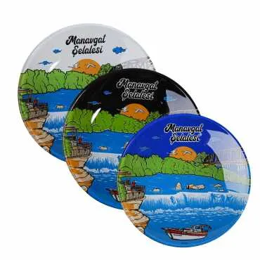 Manavgat Themed Bespoke Printed Glass Plate 21 Cm - Standart - 3