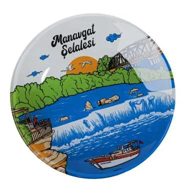 Manavgat Themed Bespoke Printed Glass Plate 21 Cm - Standart - 2
