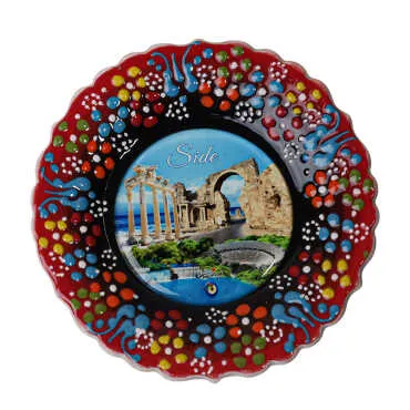 Toptan Side Temalı Myros 12 Cm Resi̇m Tabak - 16