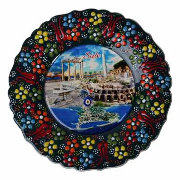 Toptan Side Temalı Çini Myros Resim Tabak 18 cm - 10