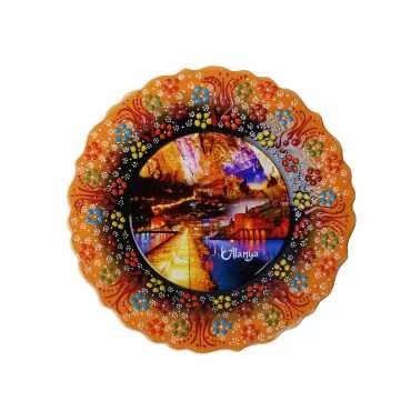 Toptan Alanya Temalı Çini Myros Resim Tabak 25 cm - 7